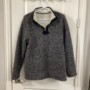 Orvis Black and Cream Fleece Pullover